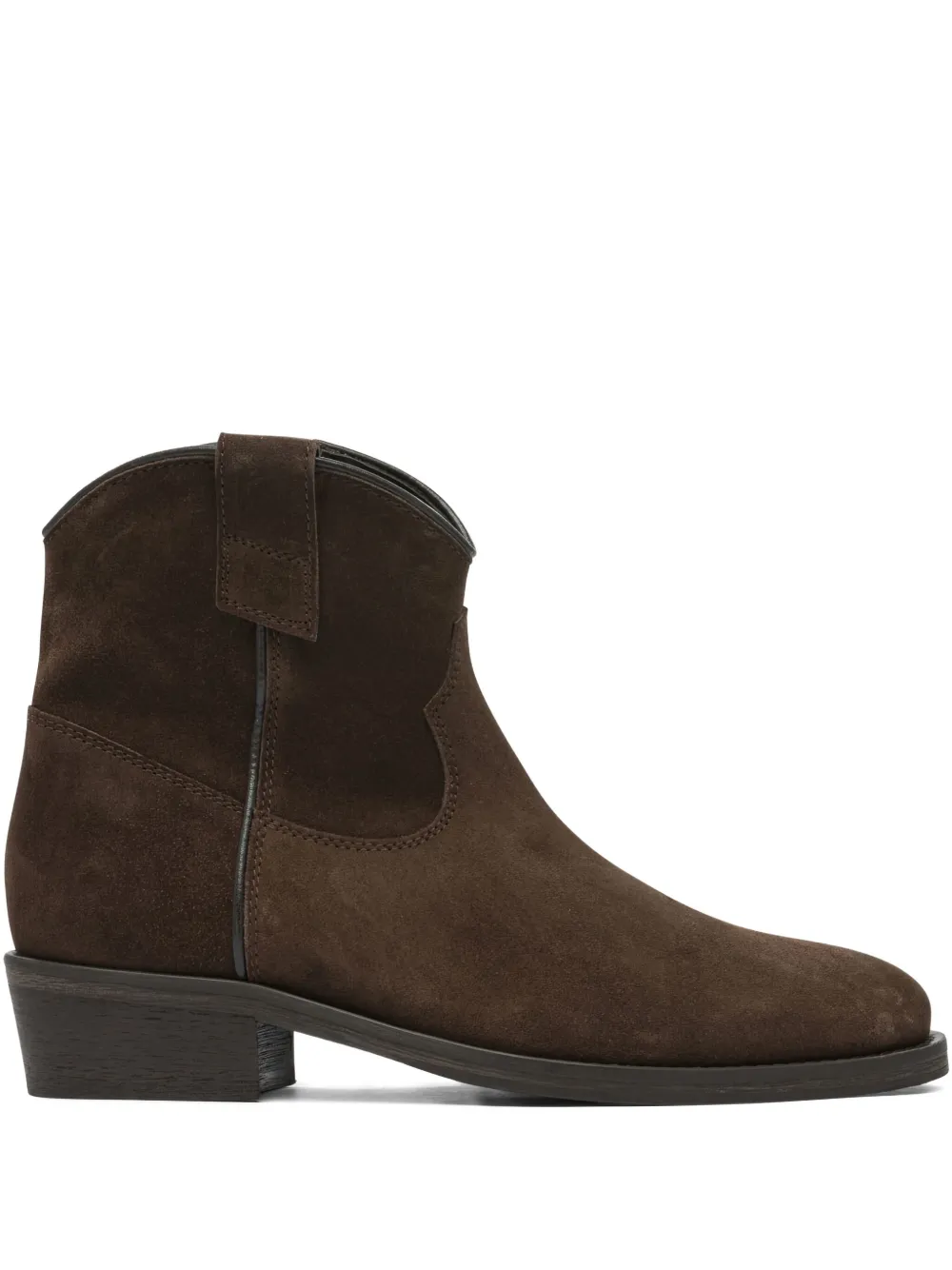 zip-detail suede cowboy boots