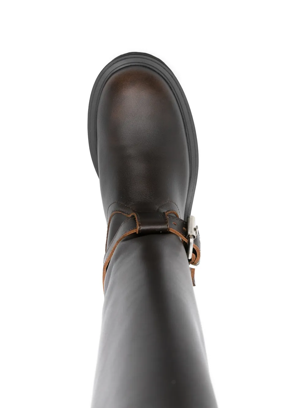 Maje buckle-strap platform boots Brown