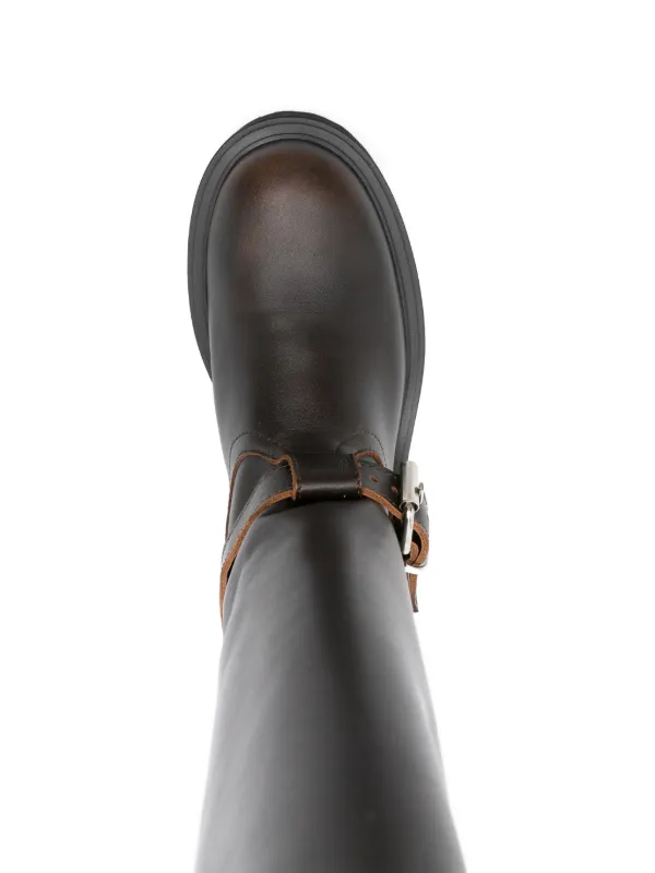 Maje Bottines à Détail De Boucle Marron FARFETCH FR