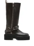 Maje buckle-strap platform boots - Brown