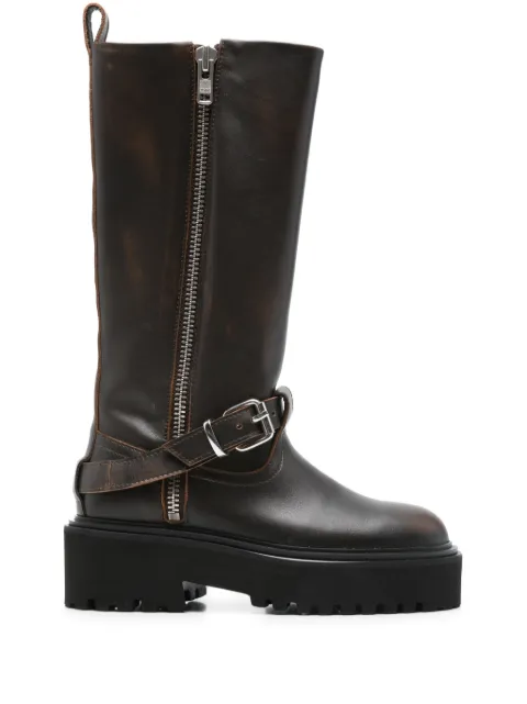 Maje buckle-strap platform boots