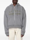 STORY mfg. zip-up embroidered hoodie - Grey