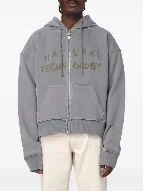 STORY mfg. zip-up embroidered hoodie