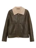 Salvatore Santoro shearling-collar leather jacket - Green