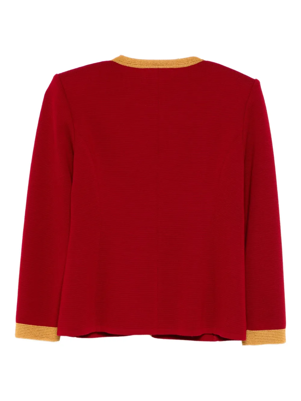Pre-owned Saint Laurent 1990-2000s Single-breasted Collarless Jacket In Red