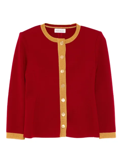 Saint Laurent Pre-Owned 1990-2000s single-breasted collarless jacket