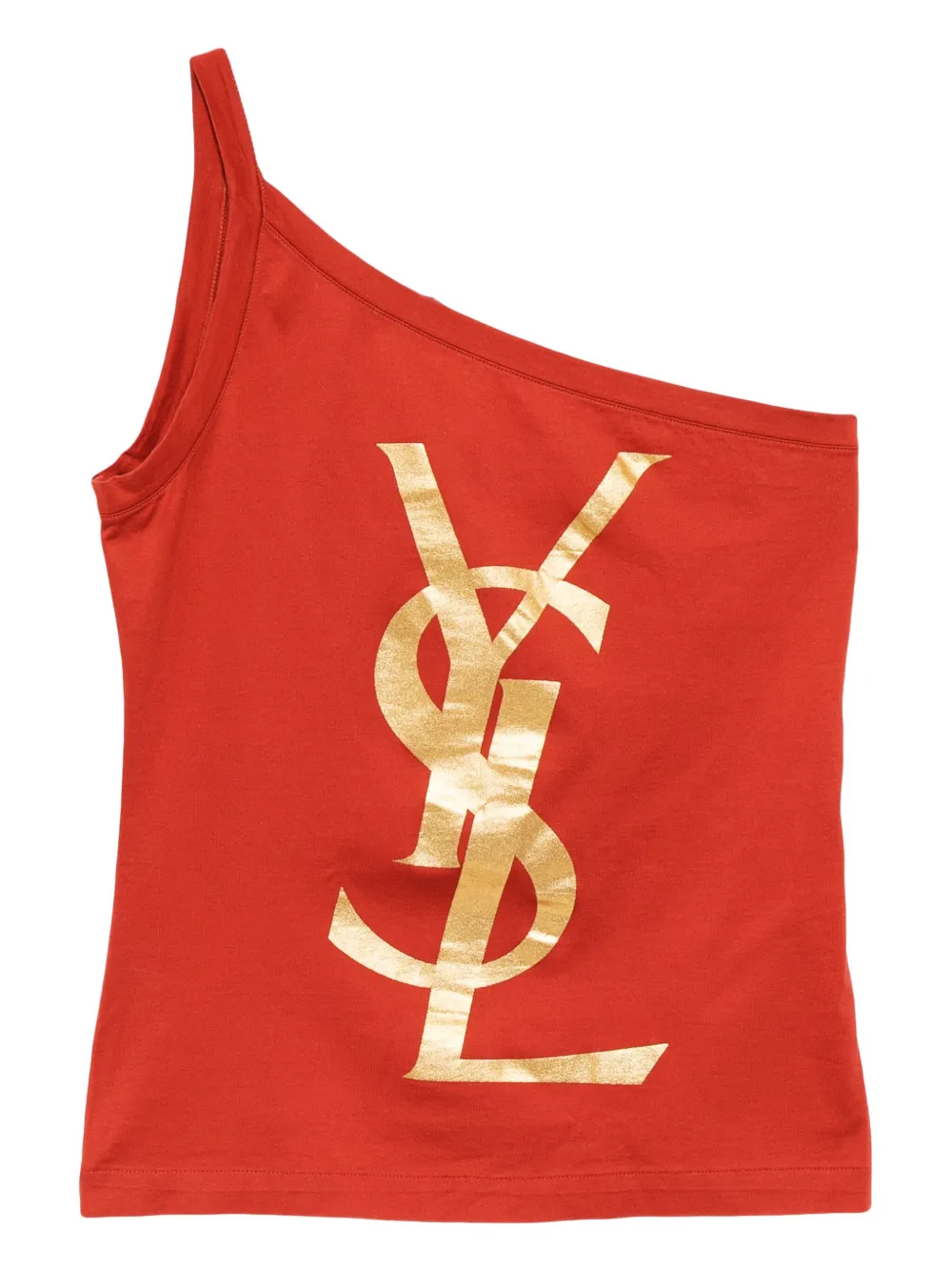 Pre-owned Saint Laurent 1990-2000s Asymmetry Camisole In Red