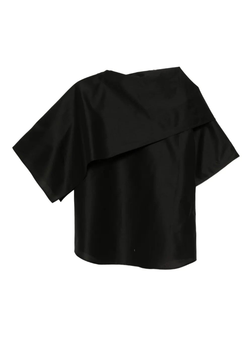 scarf-collar short-sleeves top