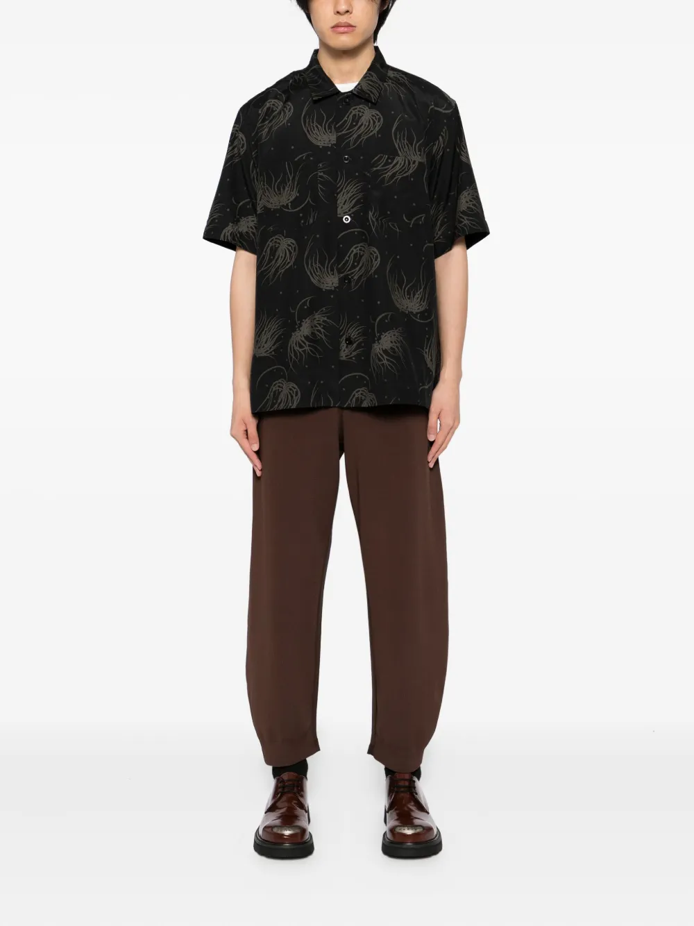 CROQUIS Ribgebreide stretch broek - Bruin