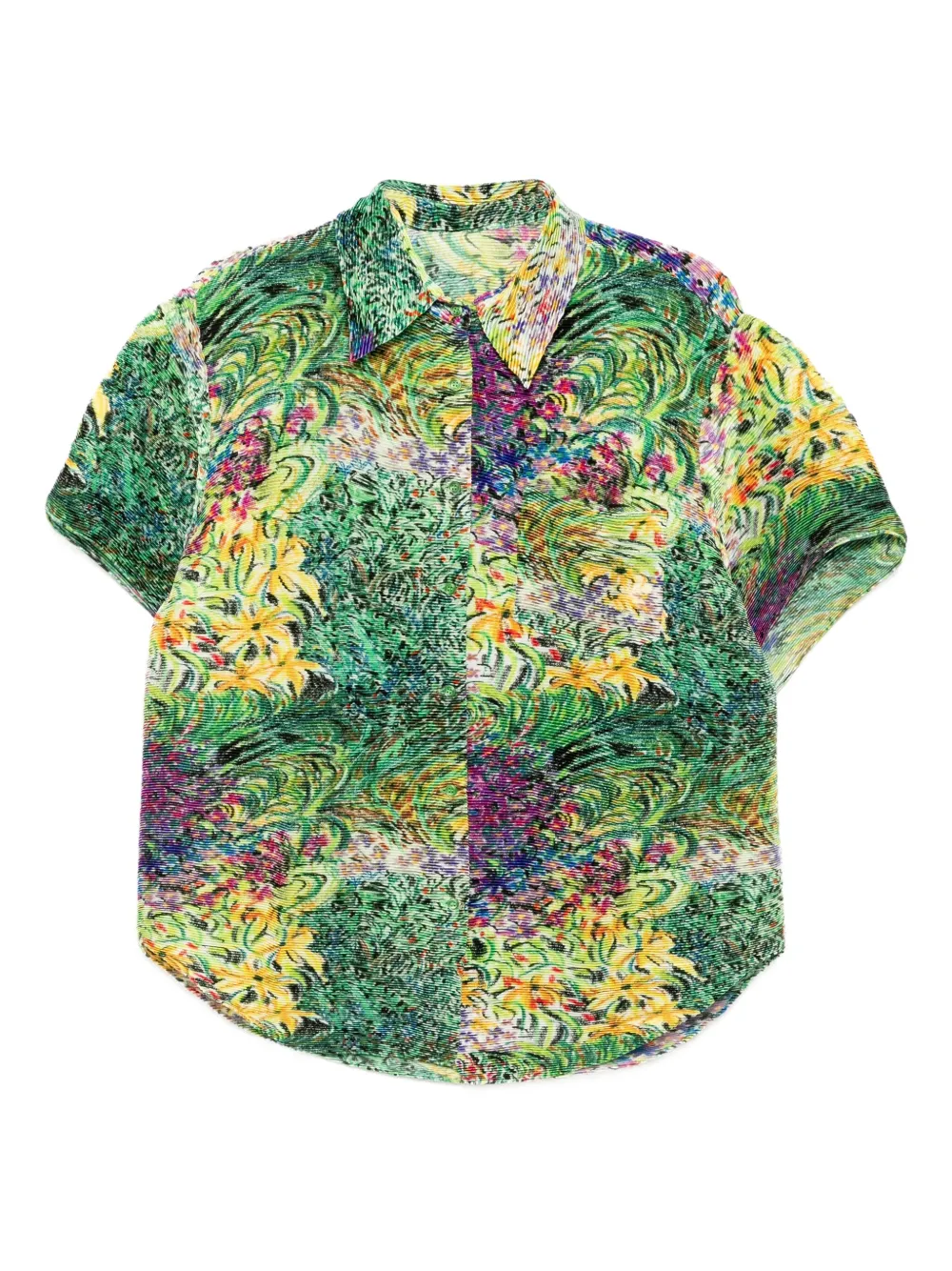 floral-patterned short-sleeved shirt