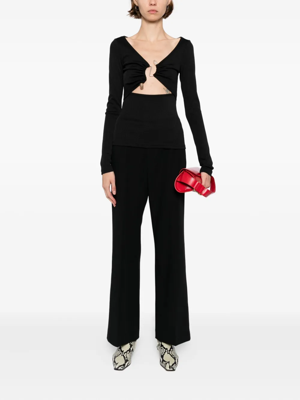 JNBY Oversized straight broek - Zwart