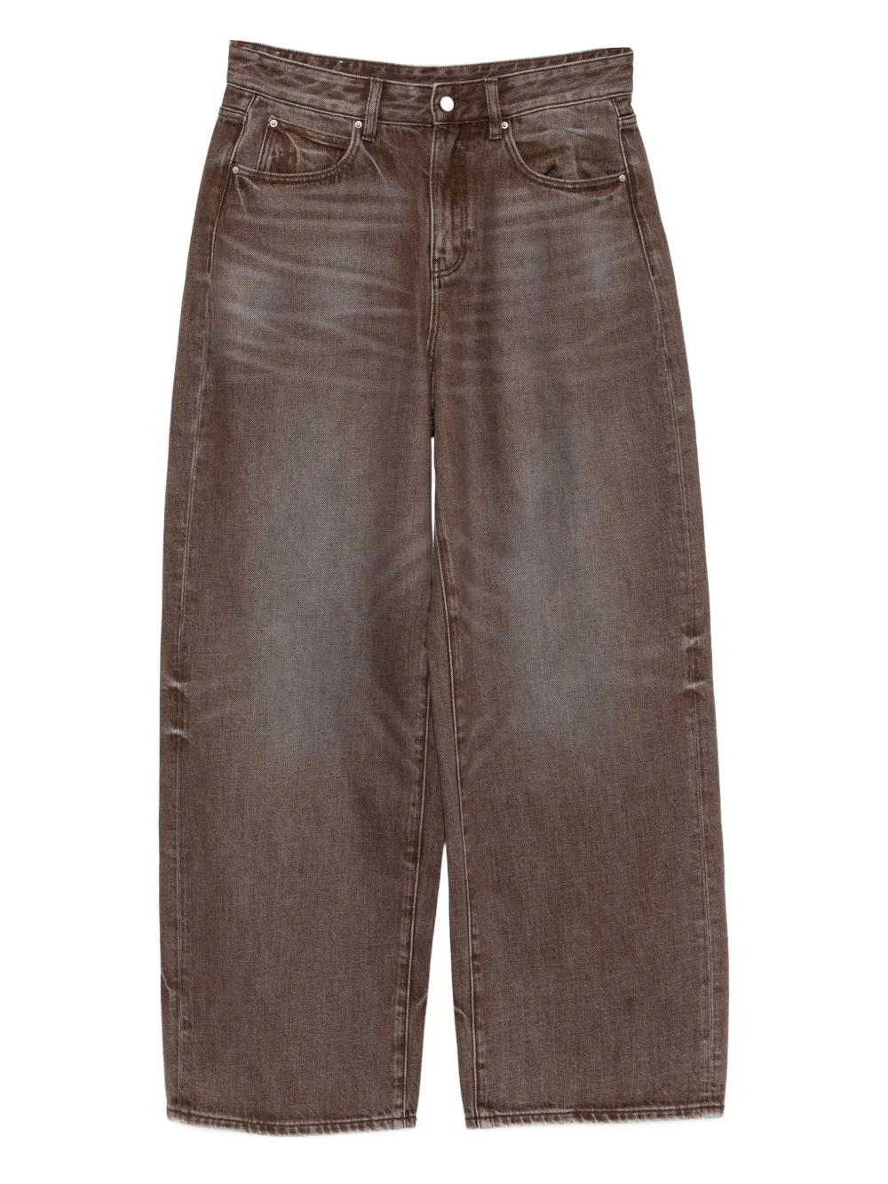 wide-leg rolled-up jeans