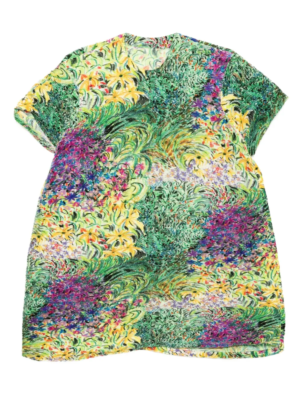 pressed pleated short-sleeved dress