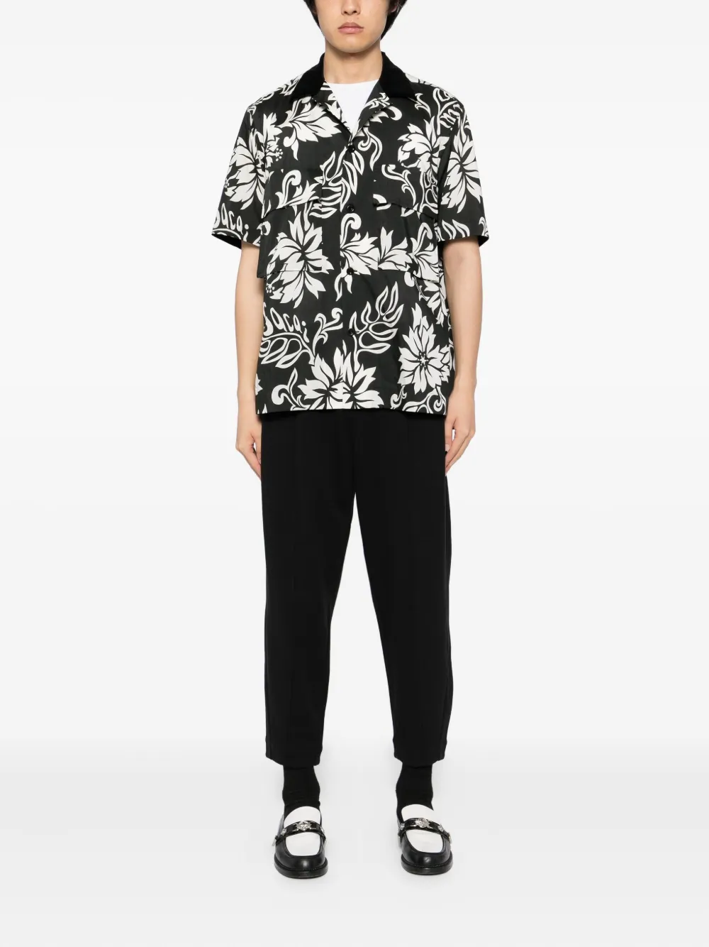 CROQUIS drawstring tapered trousers - Zwart