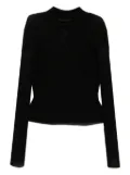 JNBY ultra-thin long-sleeved pullover knit top - Black