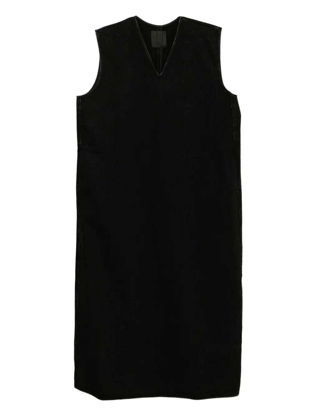 denim V-neck dress