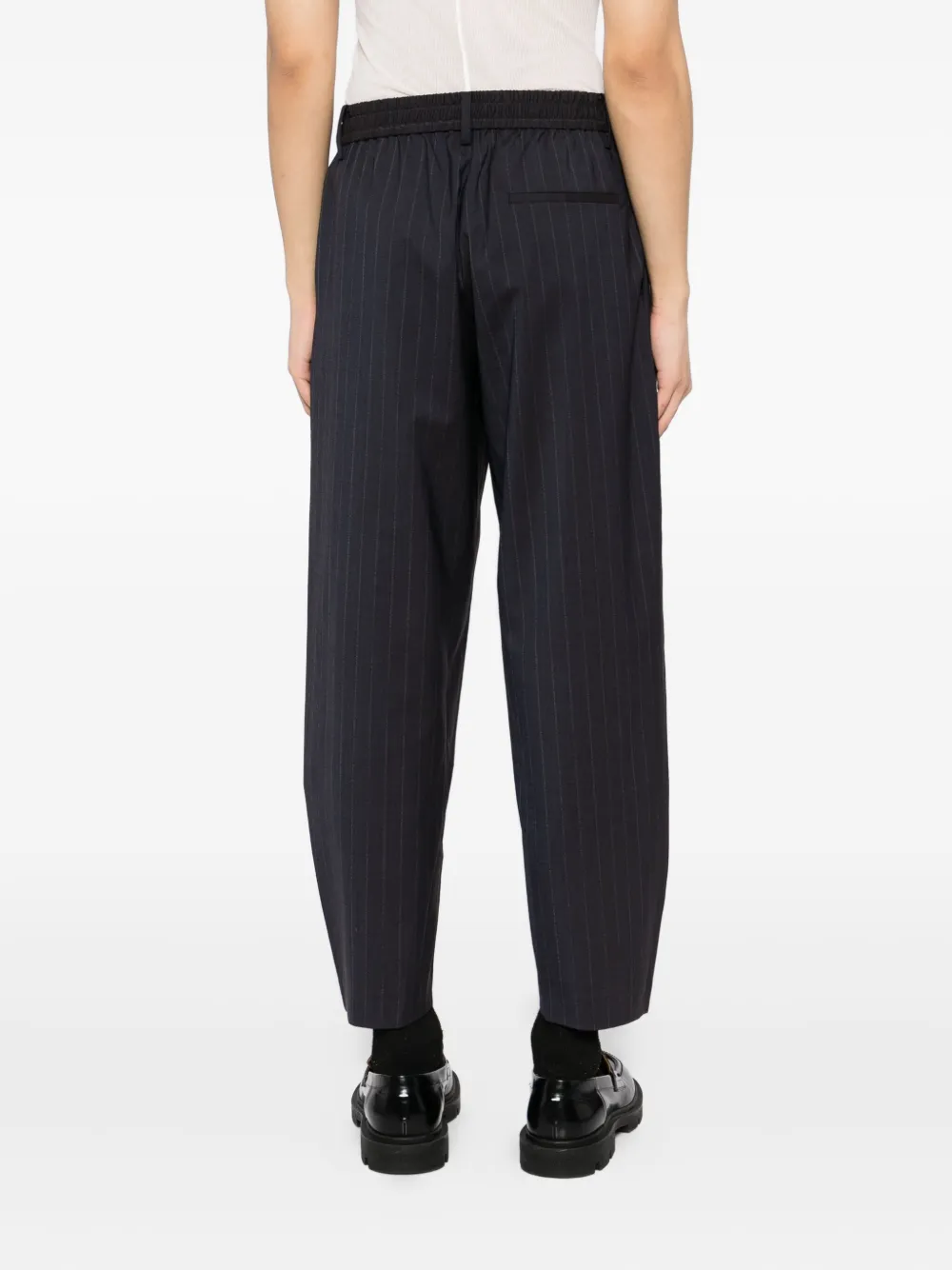 CROQUIS pleated pinstripe trousers Grijs
