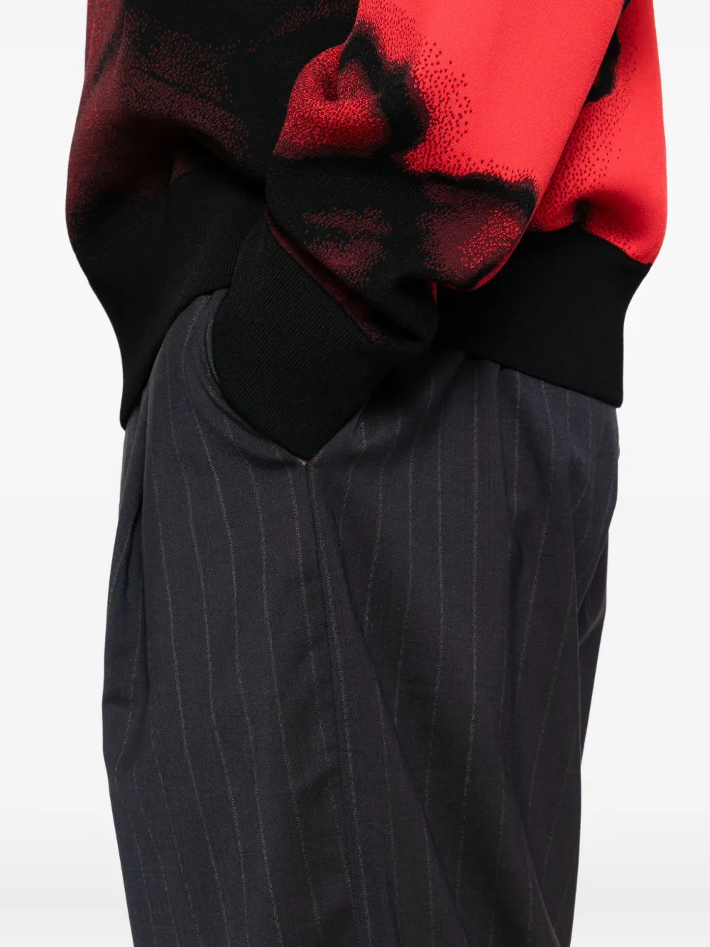 CROQUIS pleated pinstripe trousers Grijs