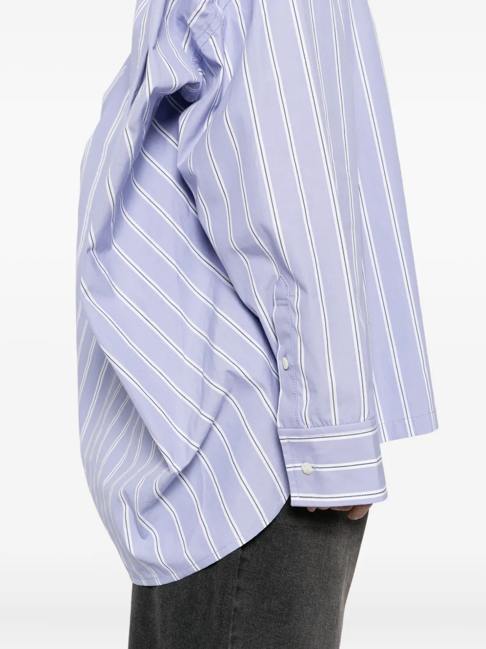 Maison MIHARA YASUHIRO Leon gestreepte blouse met borduurwerk Blauw