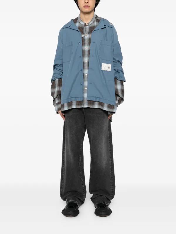 Maison MIHARA YASUHIRO Layered Long Sleeve Shirt | Blue | FARFETCH