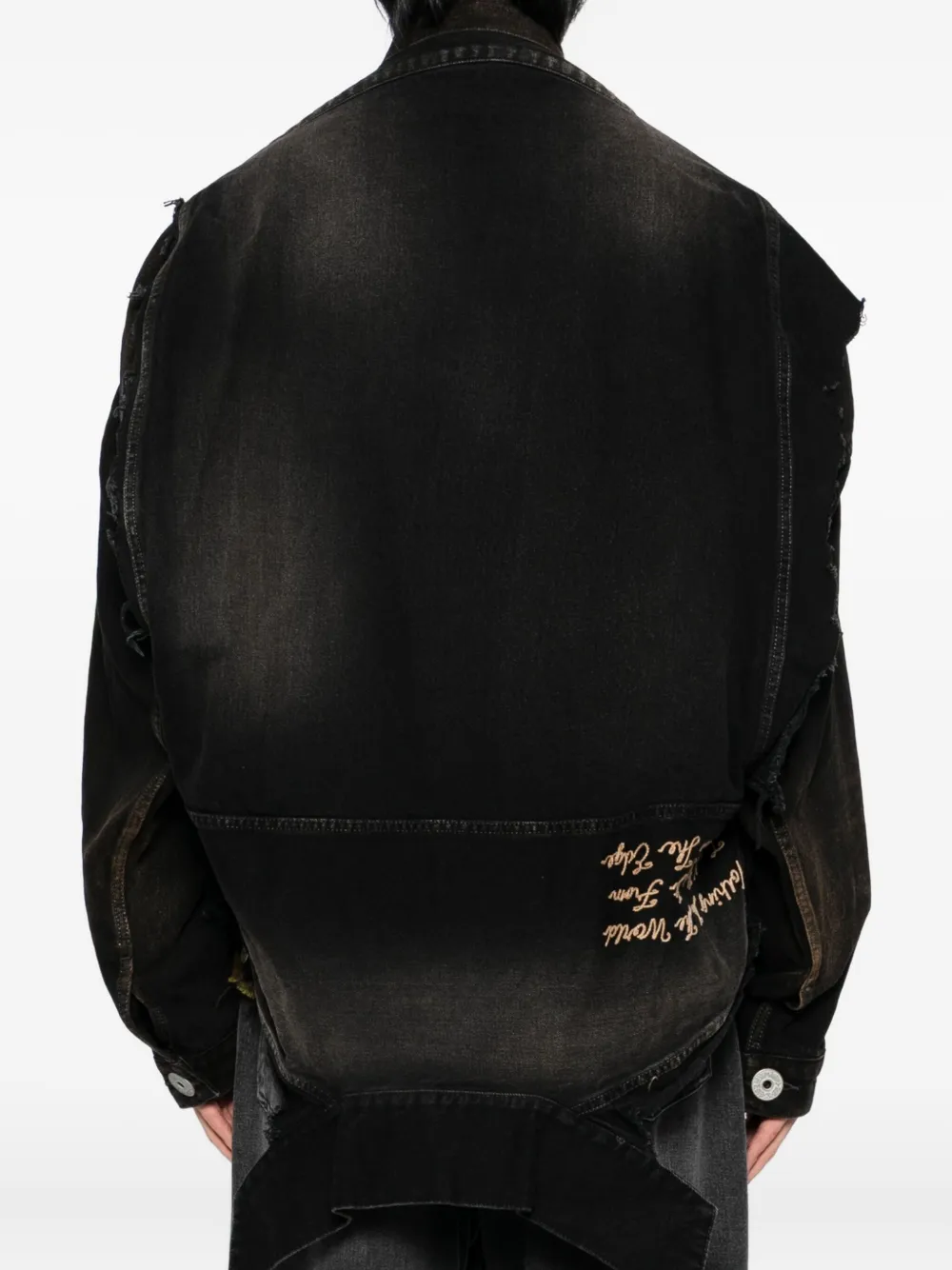 Miharayasuhiro Reverse-back Denim Jacket In Black