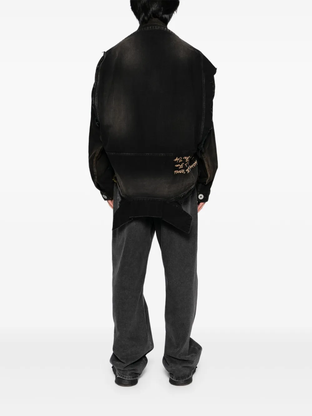 Maison MIHARA YASUHIRO Denim jack met omgekeerde rug Zwart