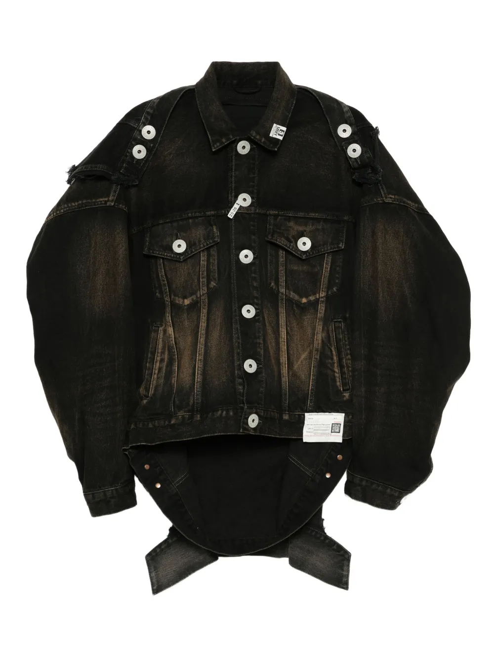 Maison MIHARA YASUHIRO Denim jack met omgekeerde rug Zwart