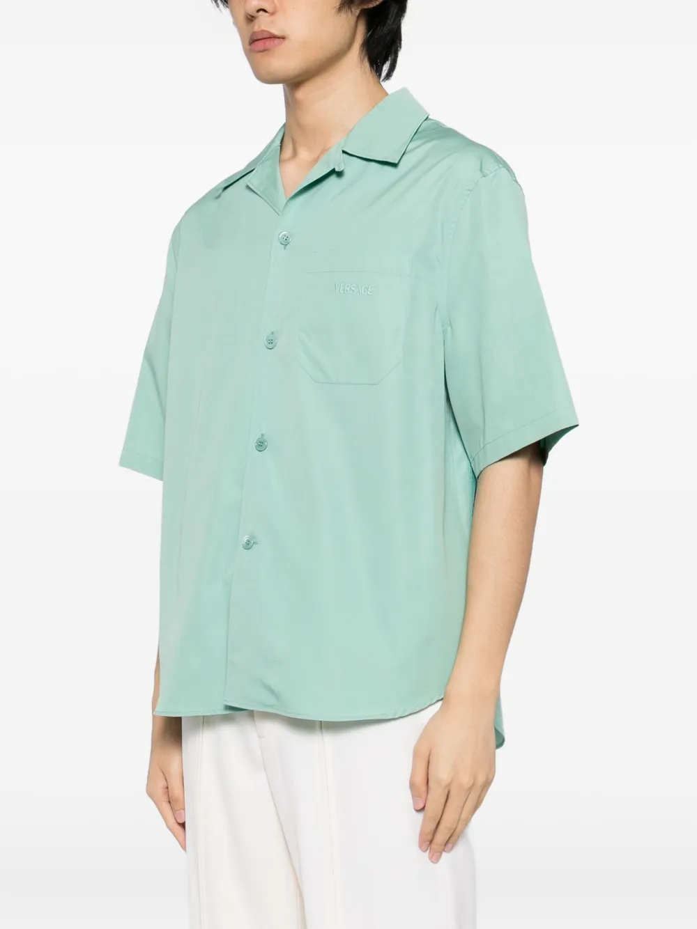 Versace Coral Theatre Shirt In Green