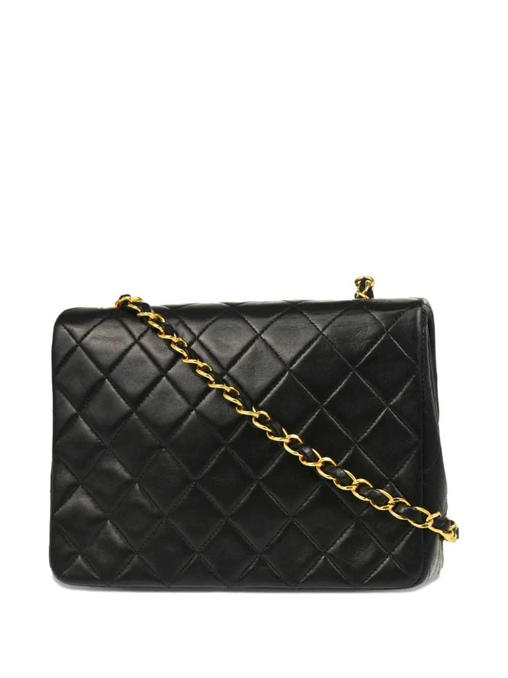 Pre-owned Chanel 1992 Classic Square Flap Shoulder Bag In Black
