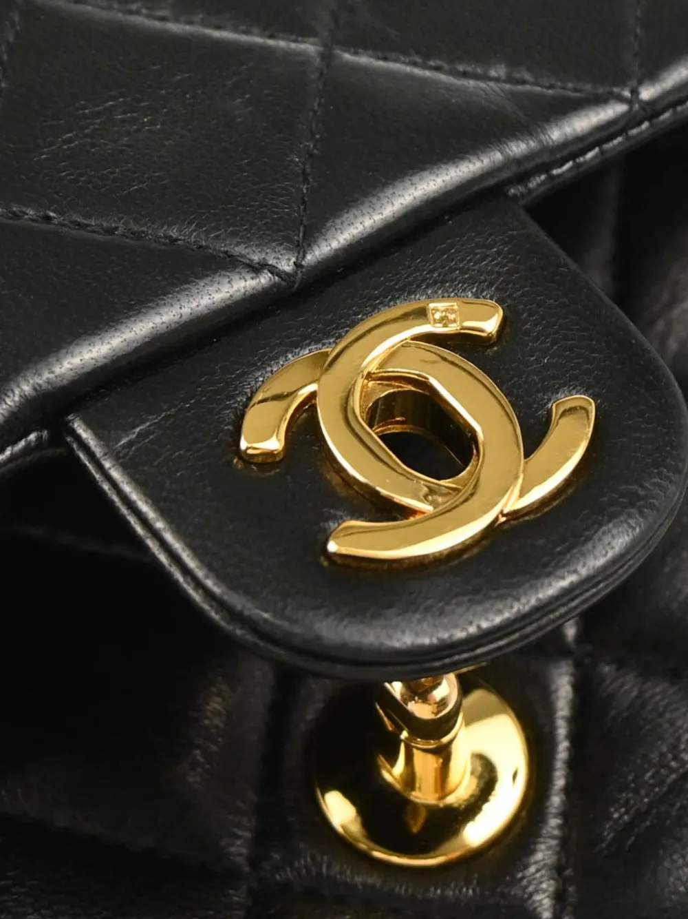 Pre-owned Chanel 1992 Classic Square Flap Shoulder Bag In Black