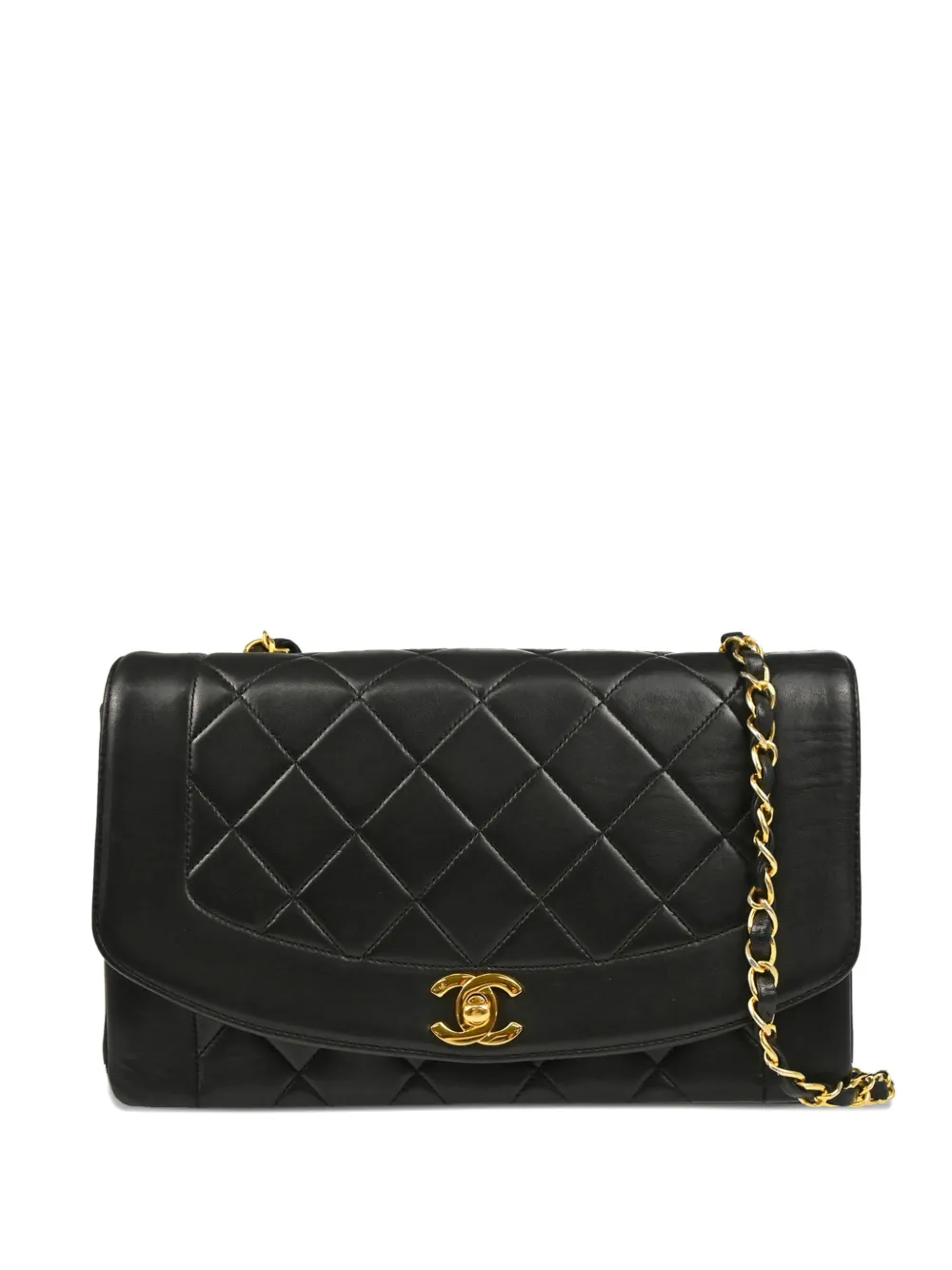 CHANEL Pre-Owned 1992 ダイアナ ショルダーバッグ M - ブラック CHANEL Pre-Owned 1992 ダイアナ ショルダーバッグ M - ブラック