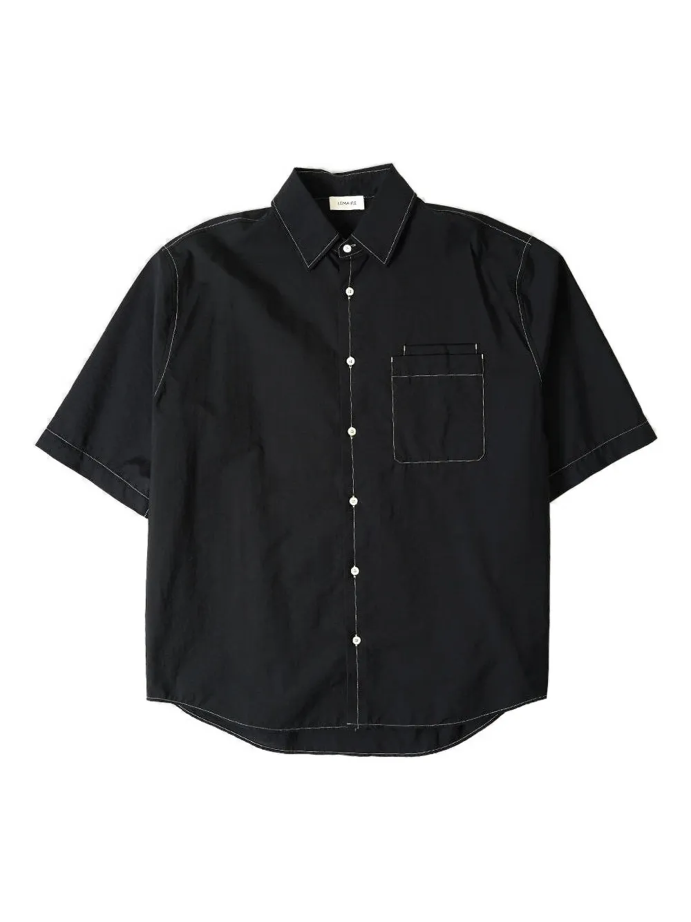 LEMAIRE chest-pocket contrast-stitching shirt | Black | Image 1