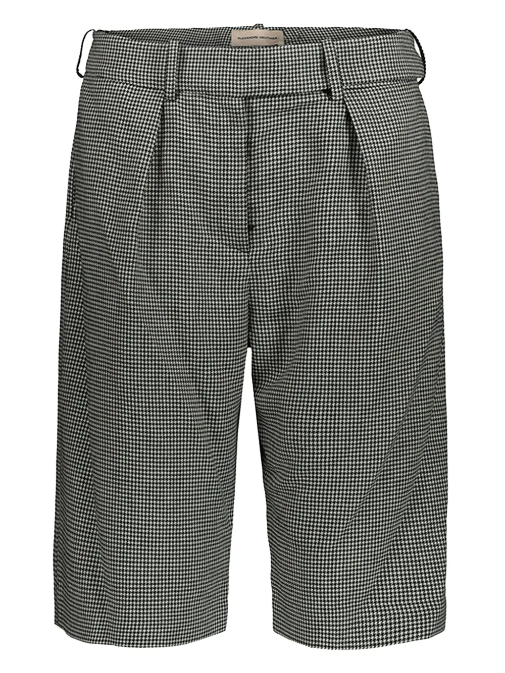 Alexandre Vauthier Shorts met pied-de-poule print en ceintuur Zwart