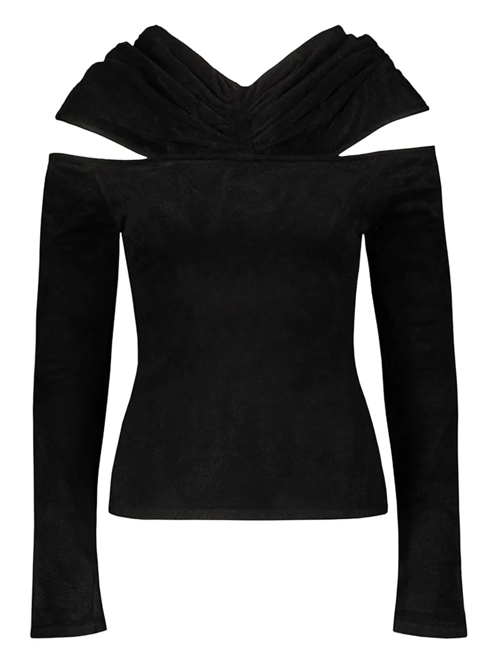 Alexandre Vauthier Geribbelde top met col Zwart