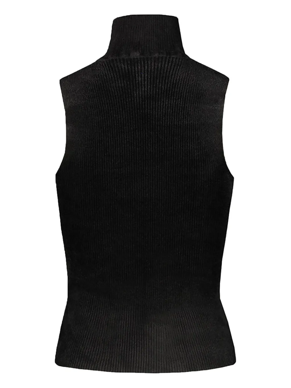 Alexandre Vauthier Geribbelde top met col Zwart