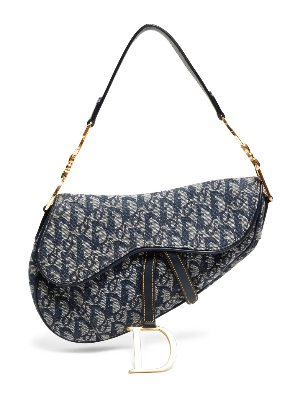Christian Dior Pre-Owned 2000-2010s トロッター サドルバッグ - ブルー Christian Dior Pre-Owned 2000-2010s トロッター サドルバッグ - ブルー