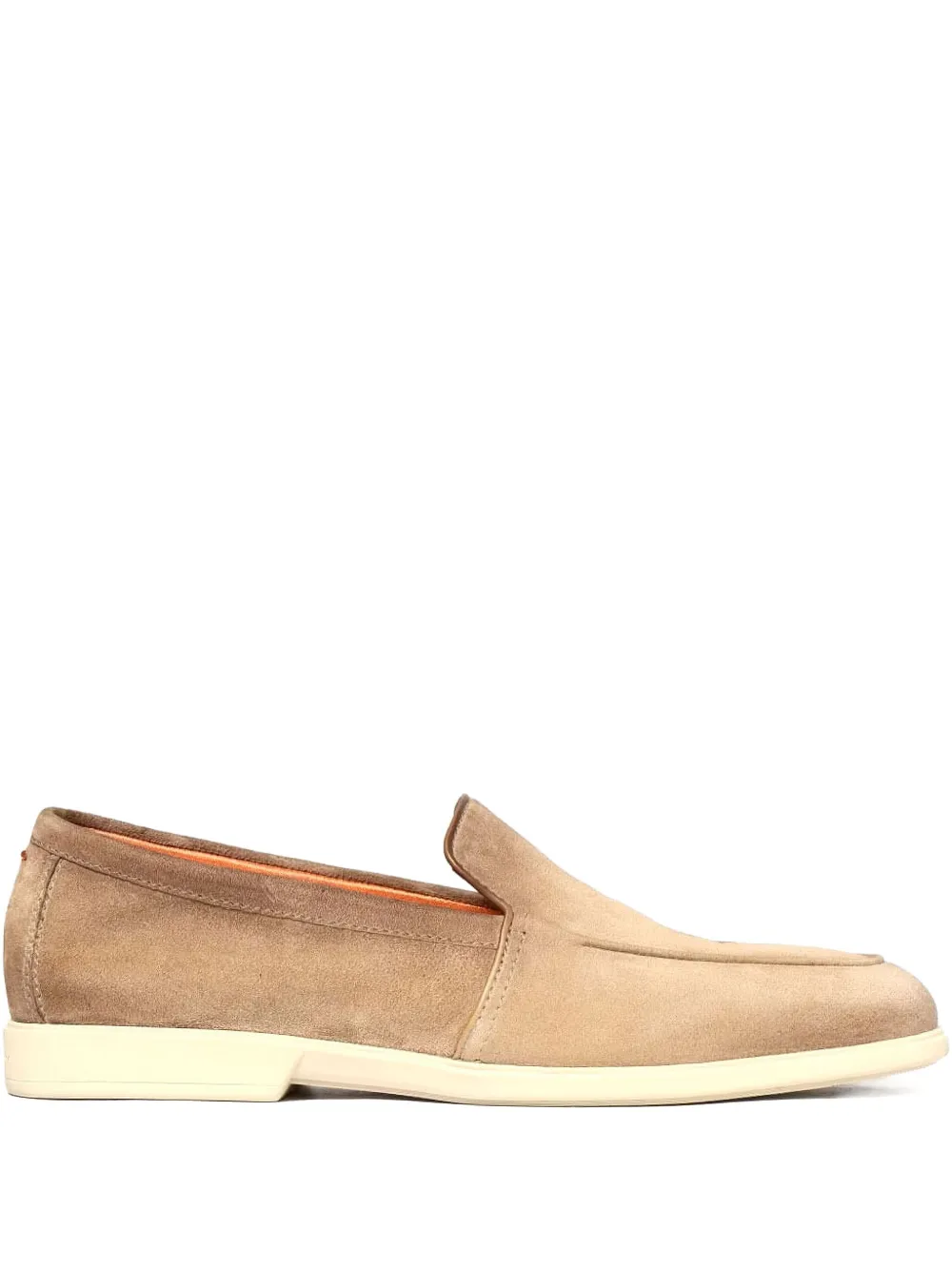Santoni suede flat loafers Neutrals
