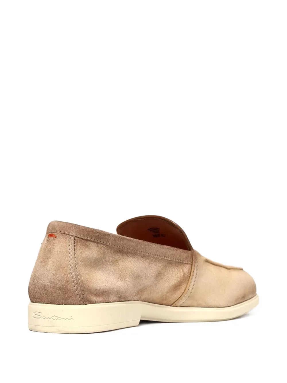 Santoni suede flat loafers Neutrals