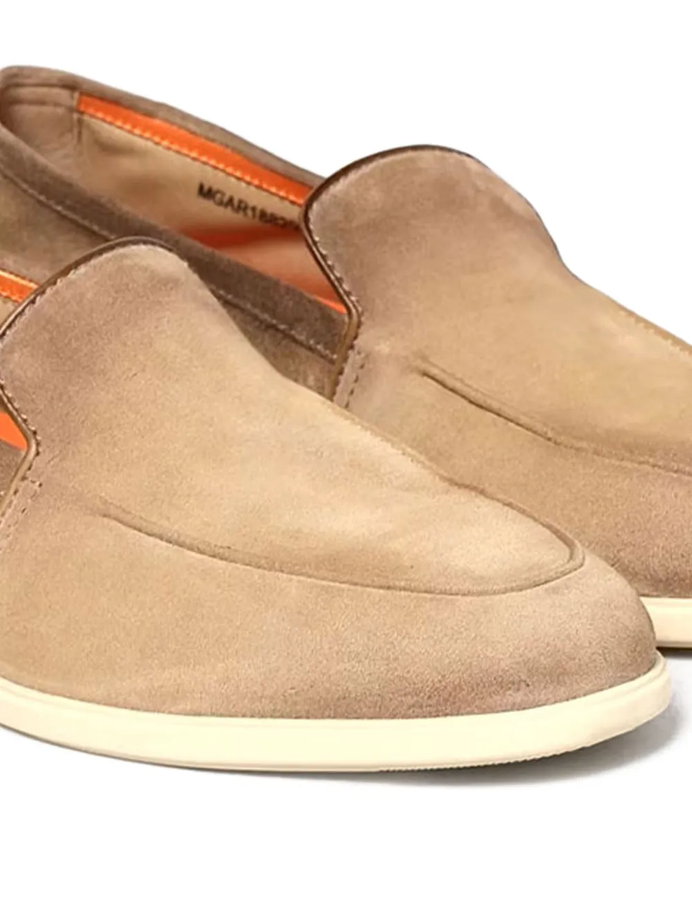 Santoni suede flat loafers Neutrals