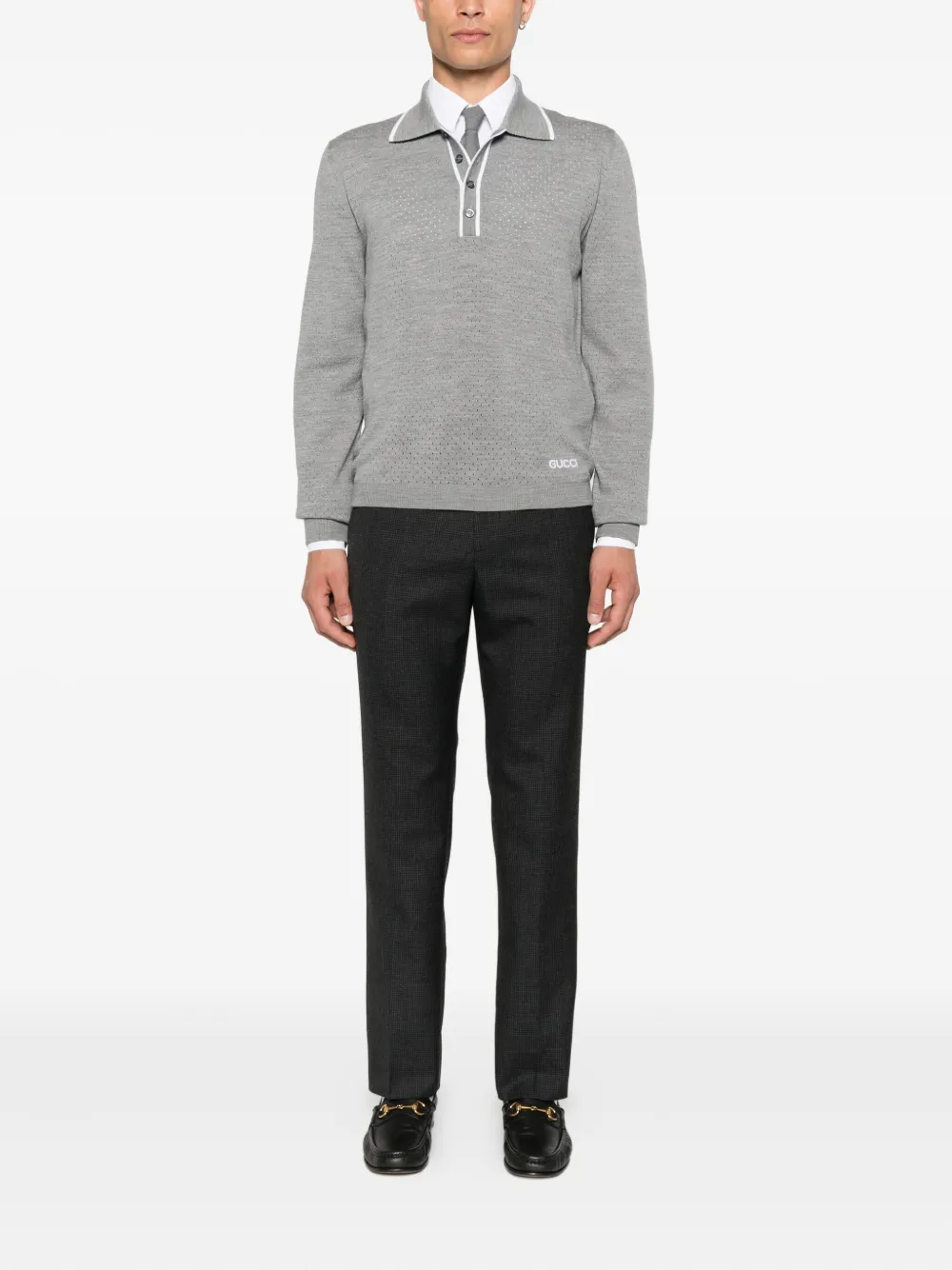 Gucci Geperforeerd poloshirt Grijs