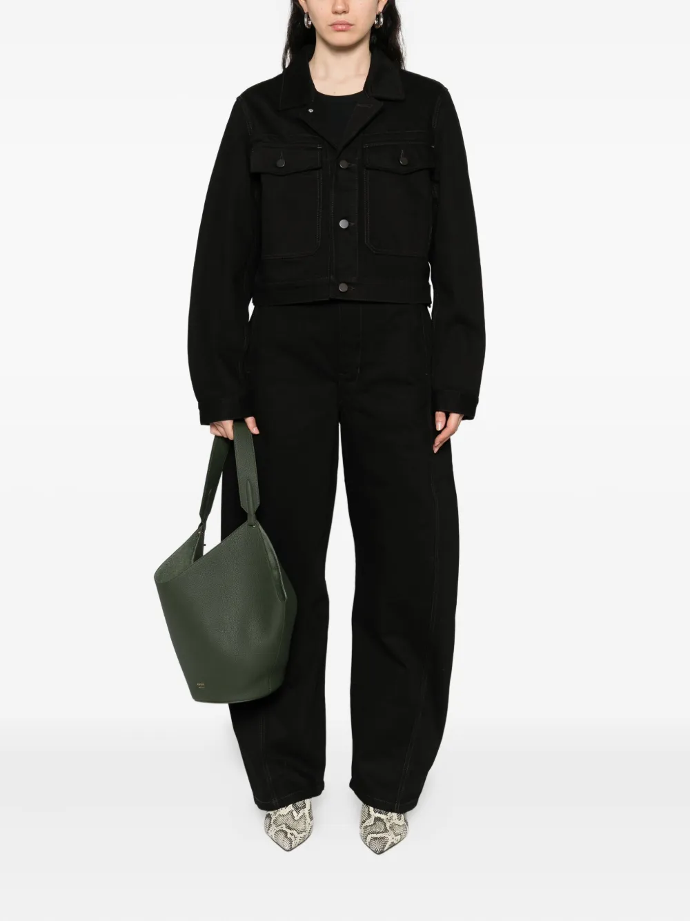 Lemaire Button-fastening Flap-pocket Jacket In Black