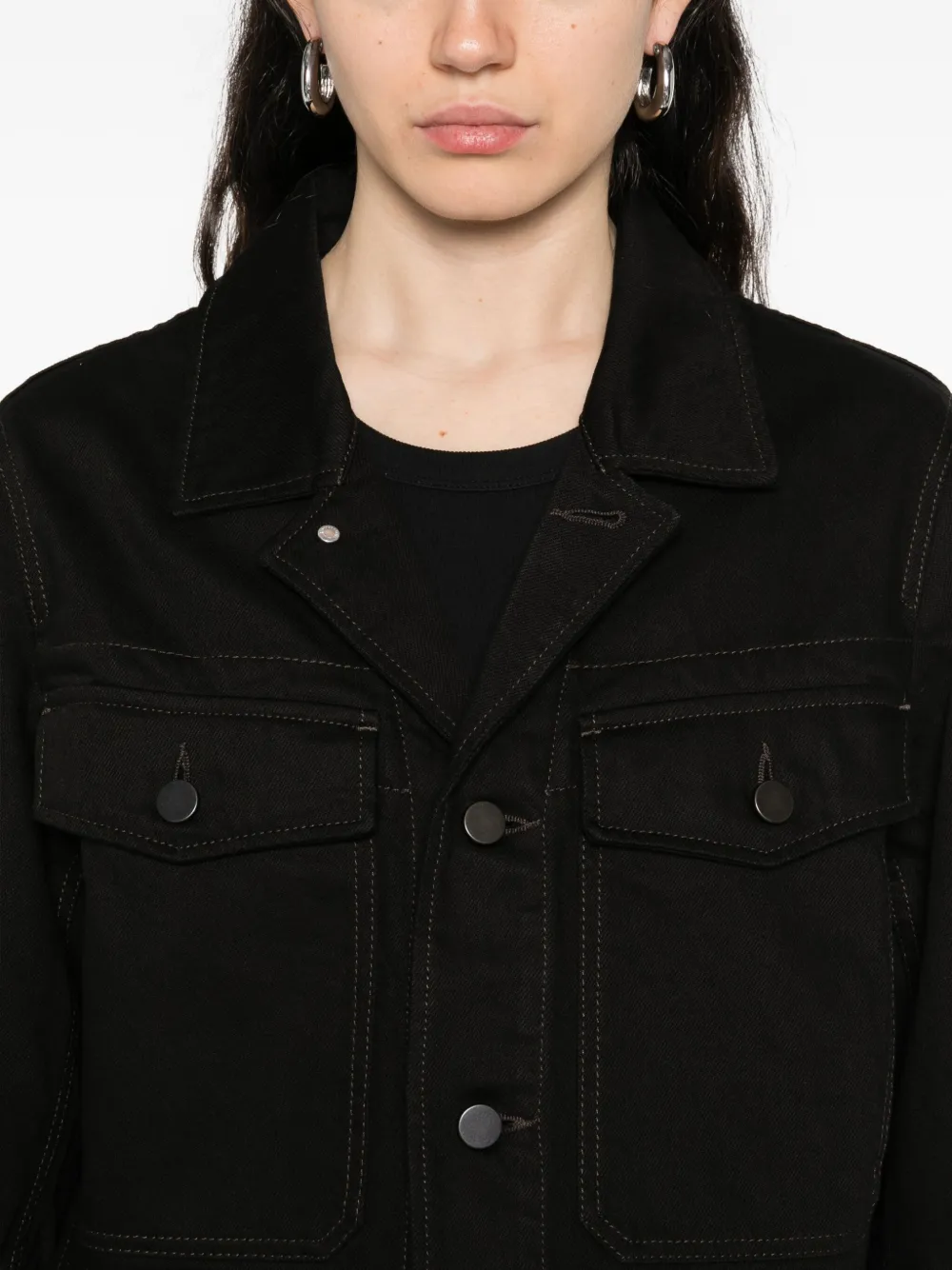 Lemaire Button-fastening Flap-pocket Jacket In Black