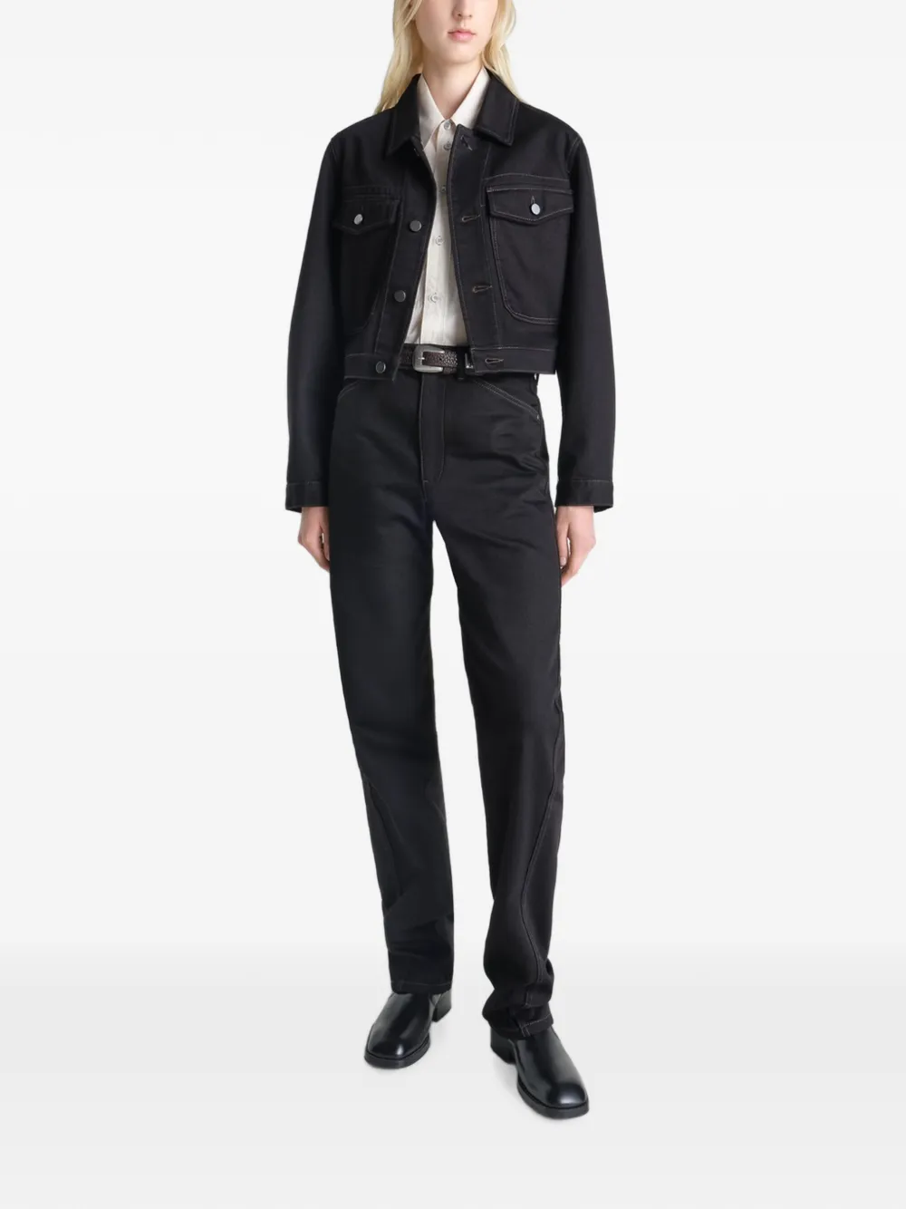 Lemaire Button-fastening Flap-pocket Jacket in Black, view 2