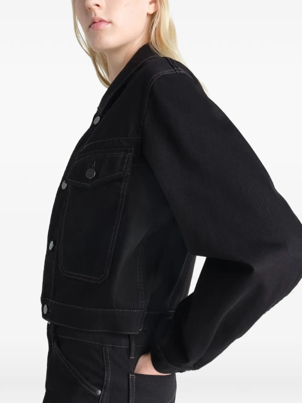 Lemaire Button-fastening Flap-pocket Jacket in Black, view 4