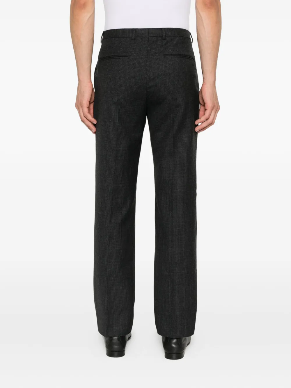 Gucci Geruite wollen broek Zwart