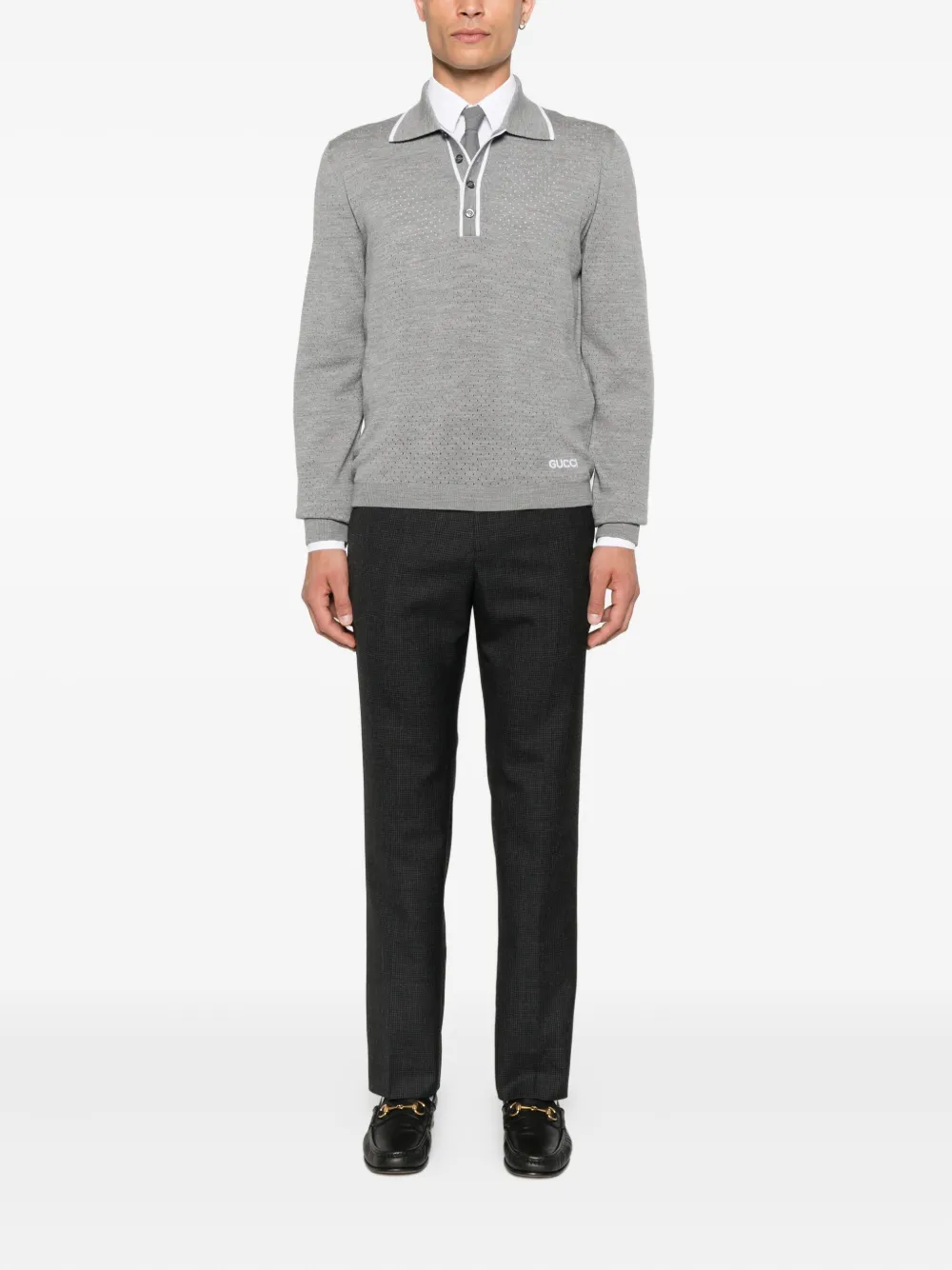 Gucci Geruite wollen broek Zwart