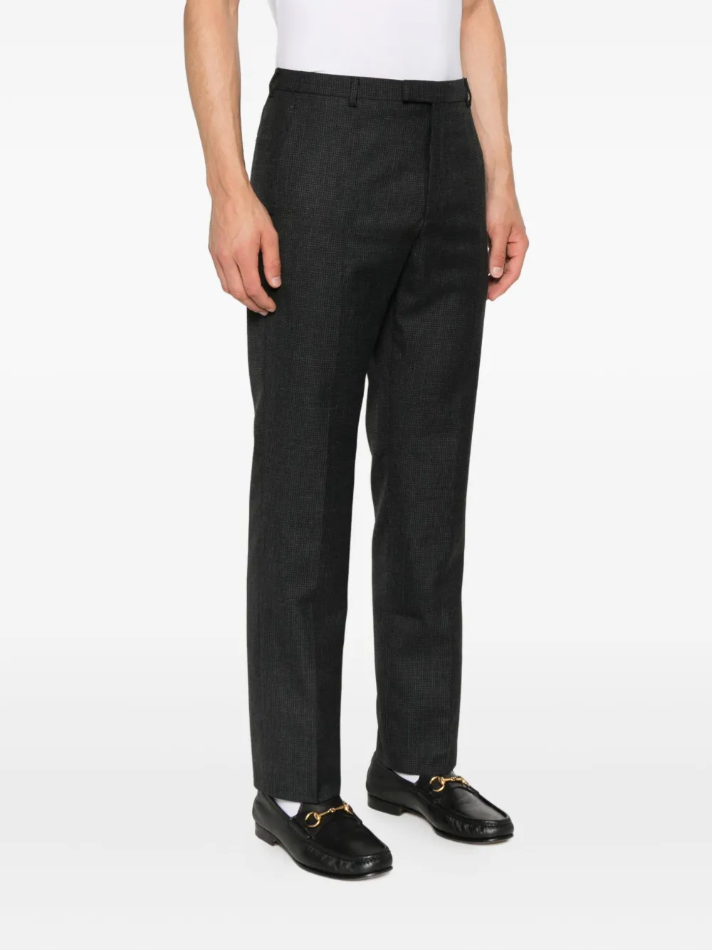Gucci Geruite wollen broek Zwart