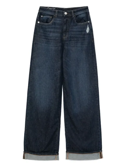 Emporio Armani distressed wide-leg jeans