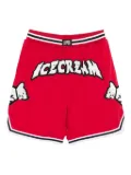 ICECREAM Running Puppy graphic-print track shorts - Red