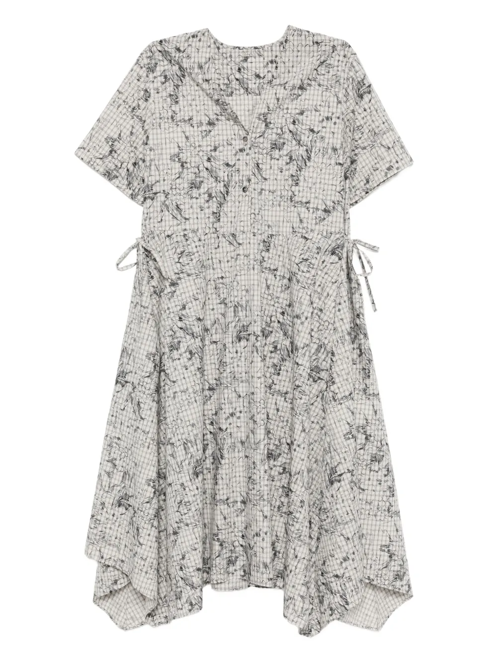 Patterned short-sleeved dress